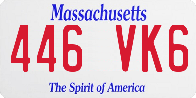 MA license plate 446VK6
