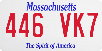 MA license plate 446VK7