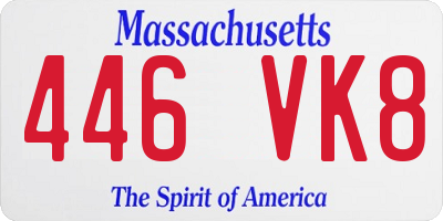 MA license plate 446VK8