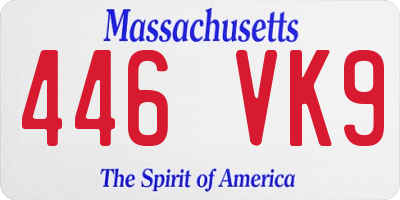 MA license plate 446VK9