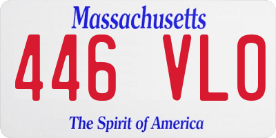 MA license plate 446VL0