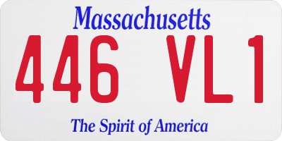 MA license plate 446VL1