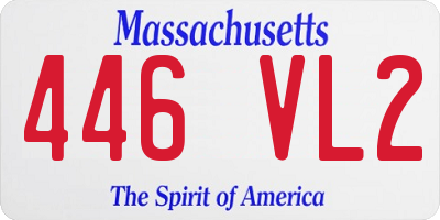 MA license plate 446VL2