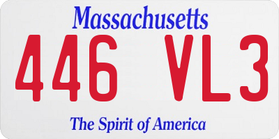 MA license plate 446VL3