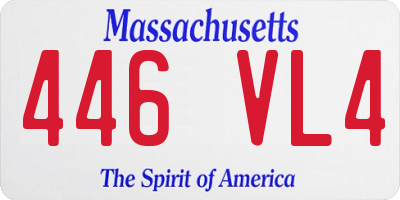 MA license plate 446VL4