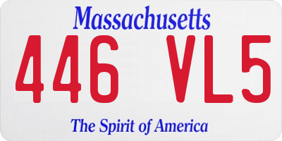 MA license plate 446VL5