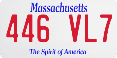 MA license plate 446VL7