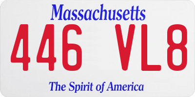 MA license plate 446VL8