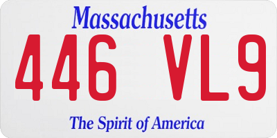 MA license plate 446VL9