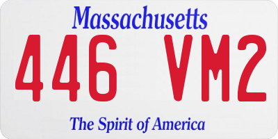 MA license plate 446VM2