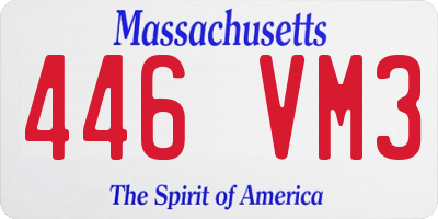MA license plate 446VM3