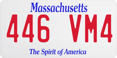 MA license plate 446VM4