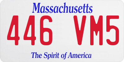 MA license plate 446VM5