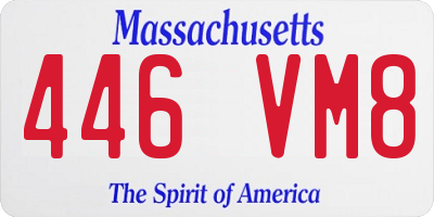 MA license plate 446VM8
