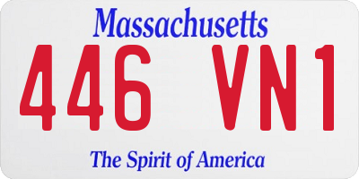 MA license plate 446VN1