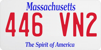 MA license plate 446VN2