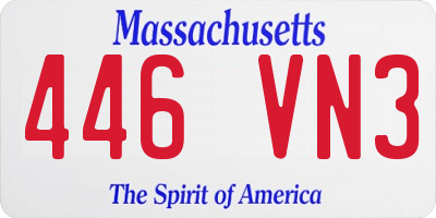 MA license plate 446VN3