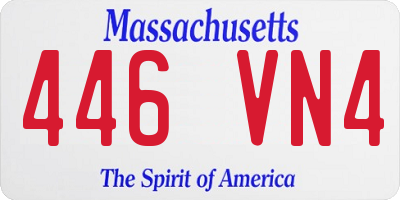 MA license plate 446VN4