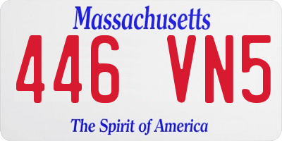 MA license plate 446VN5