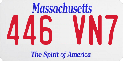 MA license plate 446VN7
