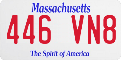 MA license plate 446VN8