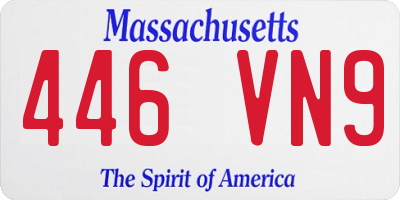 MA license plate 446VN9