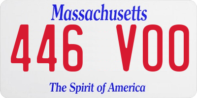 MA license plate 446VO0