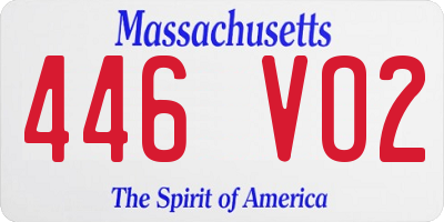 MA license plate 446VO2