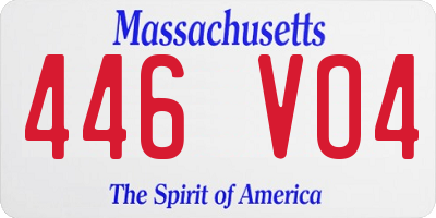 MA license plate 446VO4