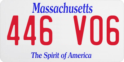 MA license plate 446VO6