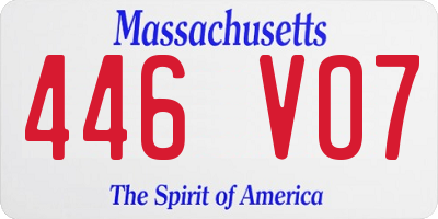 MA license plate 446VO7