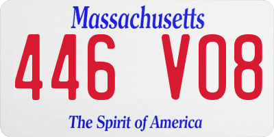 MA license plate 446VO8