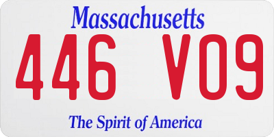 MA license plate 446VO9