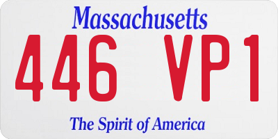MA license plate 446VP1