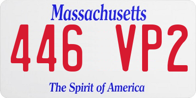 MA license plate 446VP2