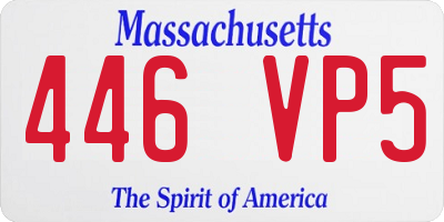 MA license plate 446VP5