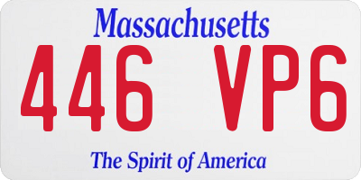 MA license plate 446VP6