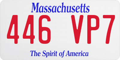 MA license plate 446VP7