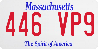 MA license plate 446VP9