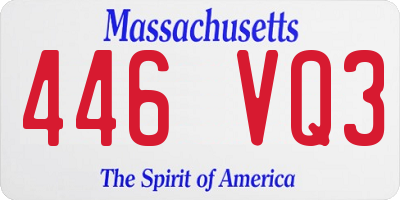 MA license plate 446VQ3