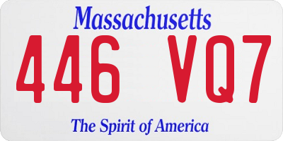 MA license plate 446VQ7