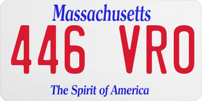 MA license plate 446VR0