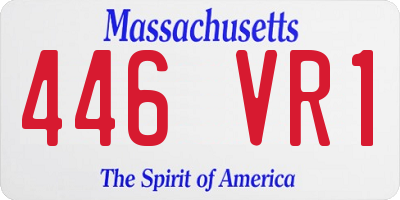 MA license plate 446VR1