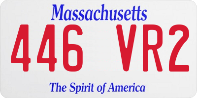 MA license plate 446VR2