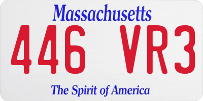 MA license plate 446VR3