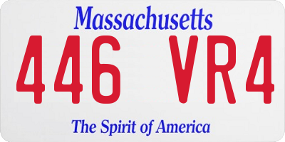 MA license plate 446VR4