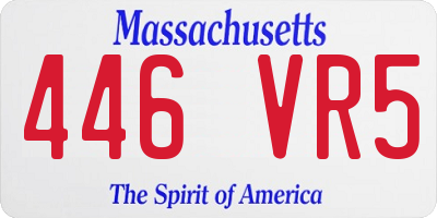 MA license plate 446VR5
