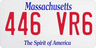 MA license plate 446VR6