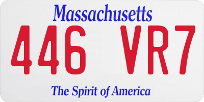 MA license plate 446VR7