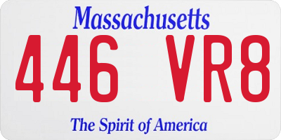 MA license plate 446VR8